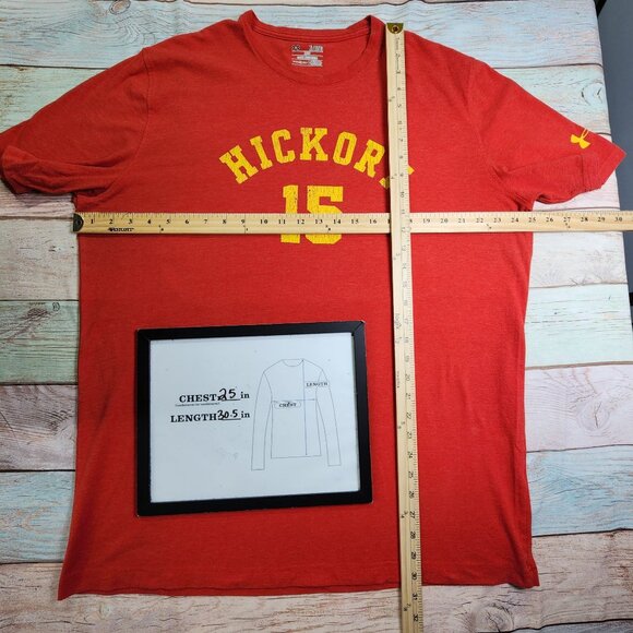 Under Armour Men’s Size XL Red Hickory 15 Hoosiers Loose Fit Graphic T-Shirt - Picture 7 of 8